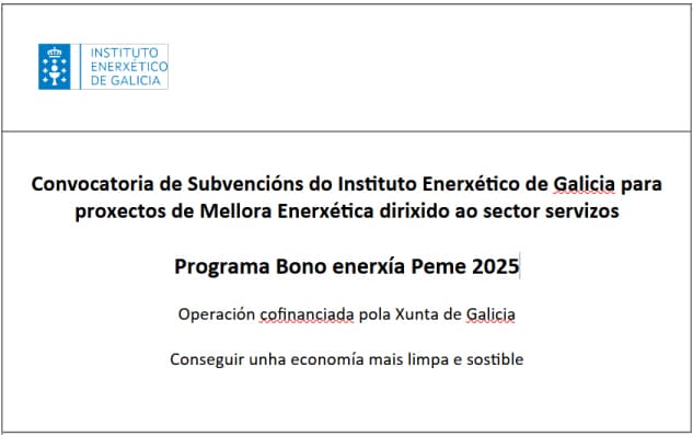 BONO ENERXÍA PEME 2025